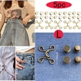 thumbnail image 3 of 10 Set Adjustable Waist Buckles,5 Sets Nail-Free Adjustable Waist Buckle Extender Set and 5 Pcs Pearl Safety Pin Jeans Tighten Waist Adjustment Button Perfect Fit Instant Button for Pants, 3 of 3
