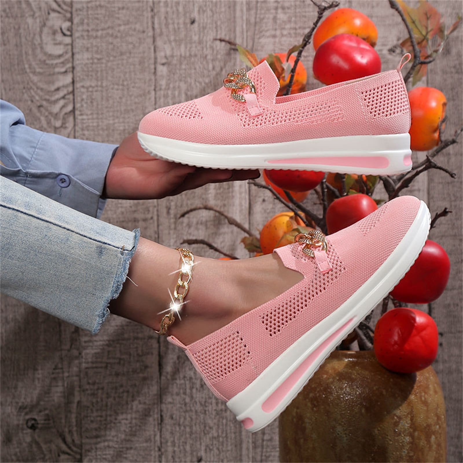 NIEWTR Women's Running Shoes Fashion Sport Gym Jogging Tennis Fitness Sneaker(Pink,8)