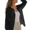 thumbnail image 5 of WAGUTH Women's UPF 50+ Sun Protection Shirts Crinkled Sheer Long Sleeve Button Down Tops Casual Beach Cover Up Blouses, 5 of 8