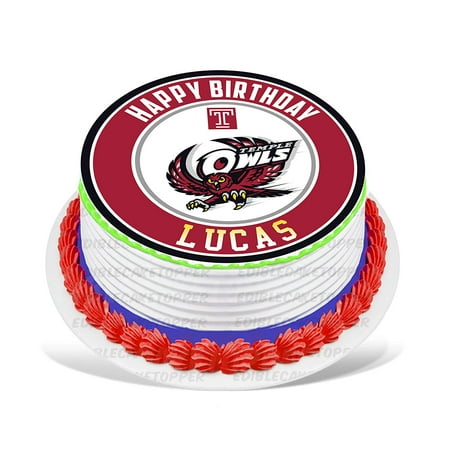 Temple Owls Edible Cake Image Topper Personalized Picture 8 Inches Round