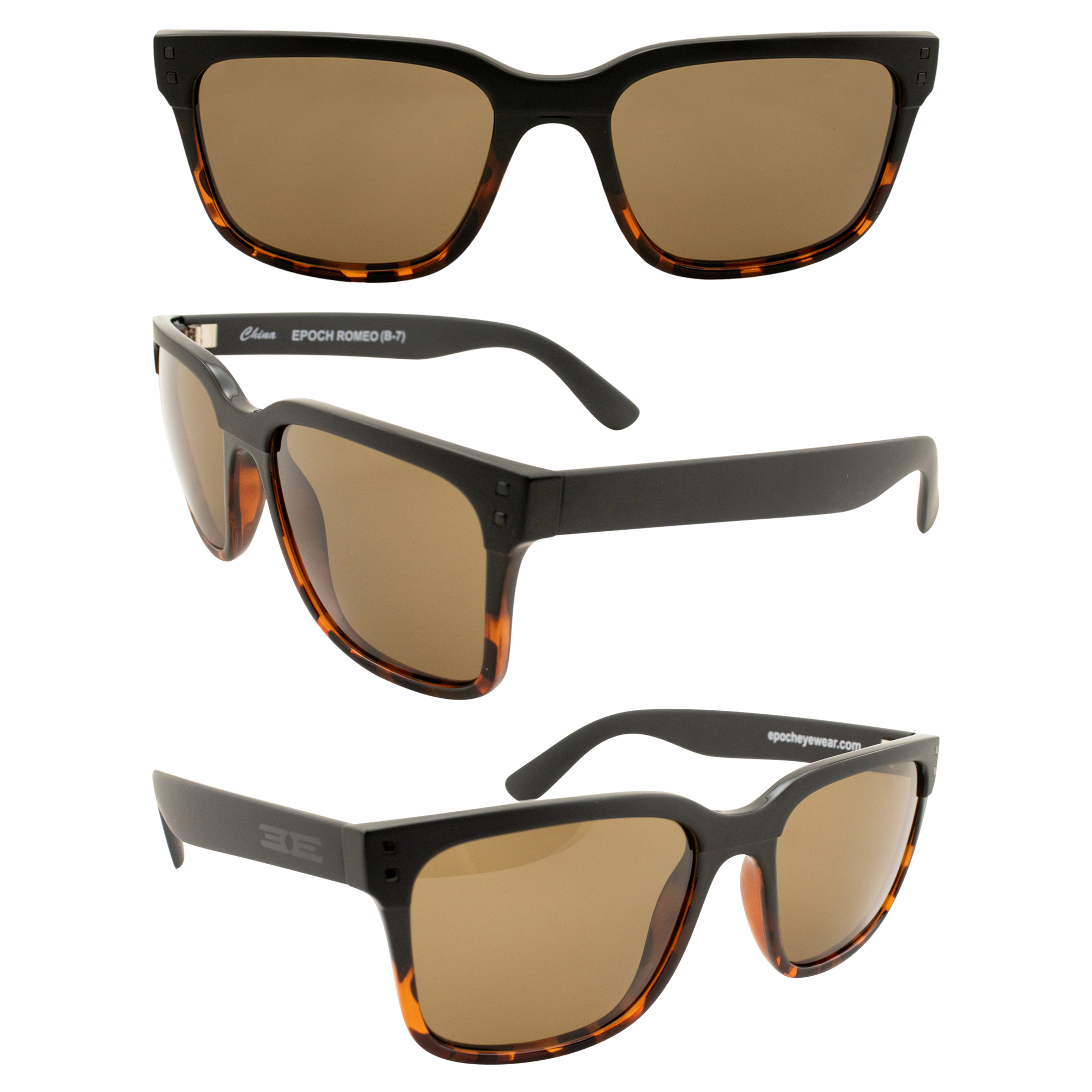 Epoch Eyewear Romeo UInta Sports Polarized Sunglasses Motorcycle Glasses Black & Tortoise Frame w/Hydrophobic Brown Lens