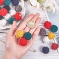 thumbnail image 4 of 80 piezas de pompones de terciopelo en 8 colores, colgantes para pendientes, borlas de tela con pétalos dorados y remates para hacer pendientes colgantes y llaveros., 4 of 8