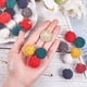 thumbnail image 4 of 80 piezas de pompones de terciopelo en 8 colores, colgantes para pendientes, borlas de tela con pétalos dorados y remates para hacer pendientes colgantes y llaveros., 4 of 8