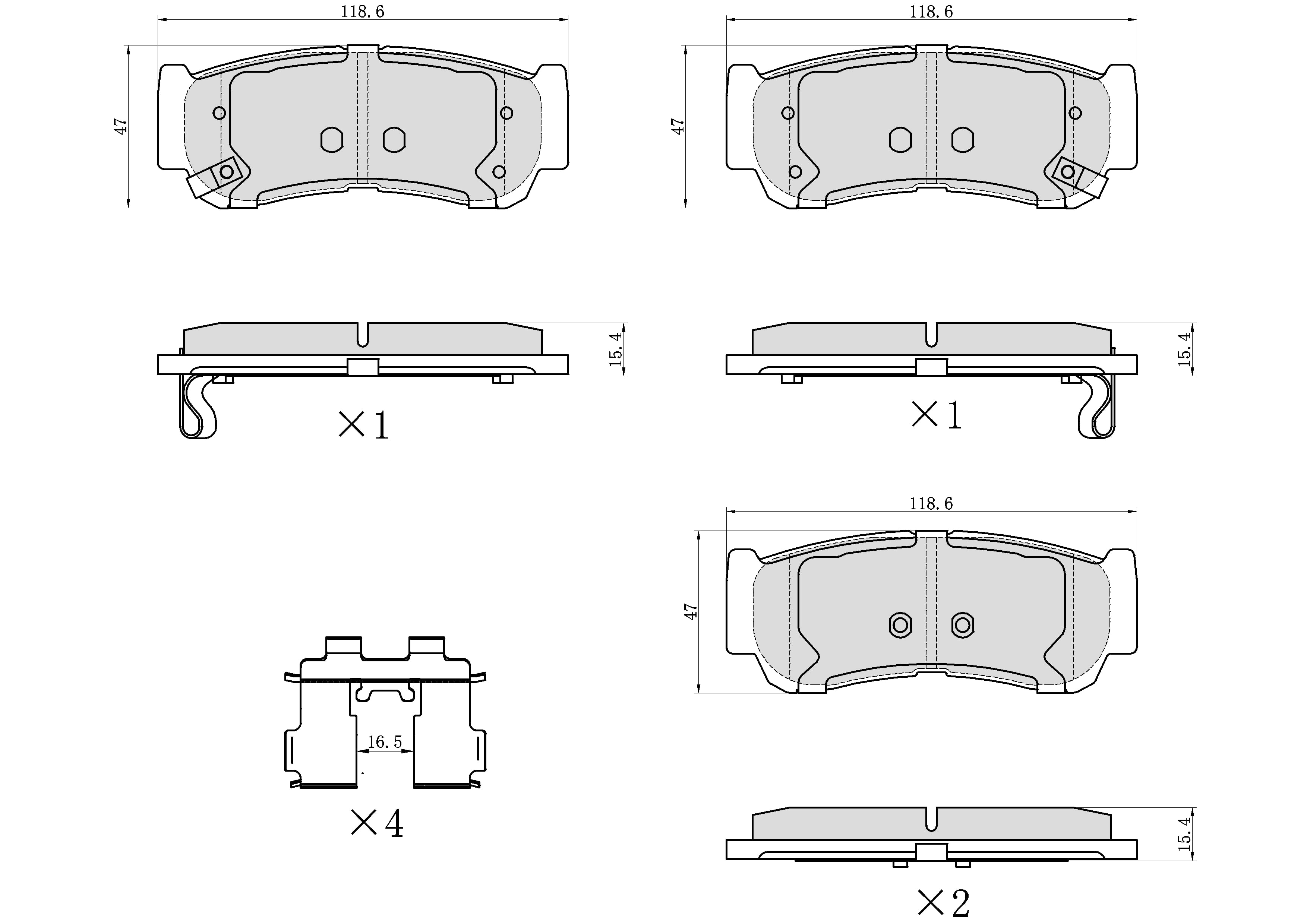 Winstop Brake Pad Set, Rear WS.1297.0.C, Hyundai Santa Fe 2009-2007