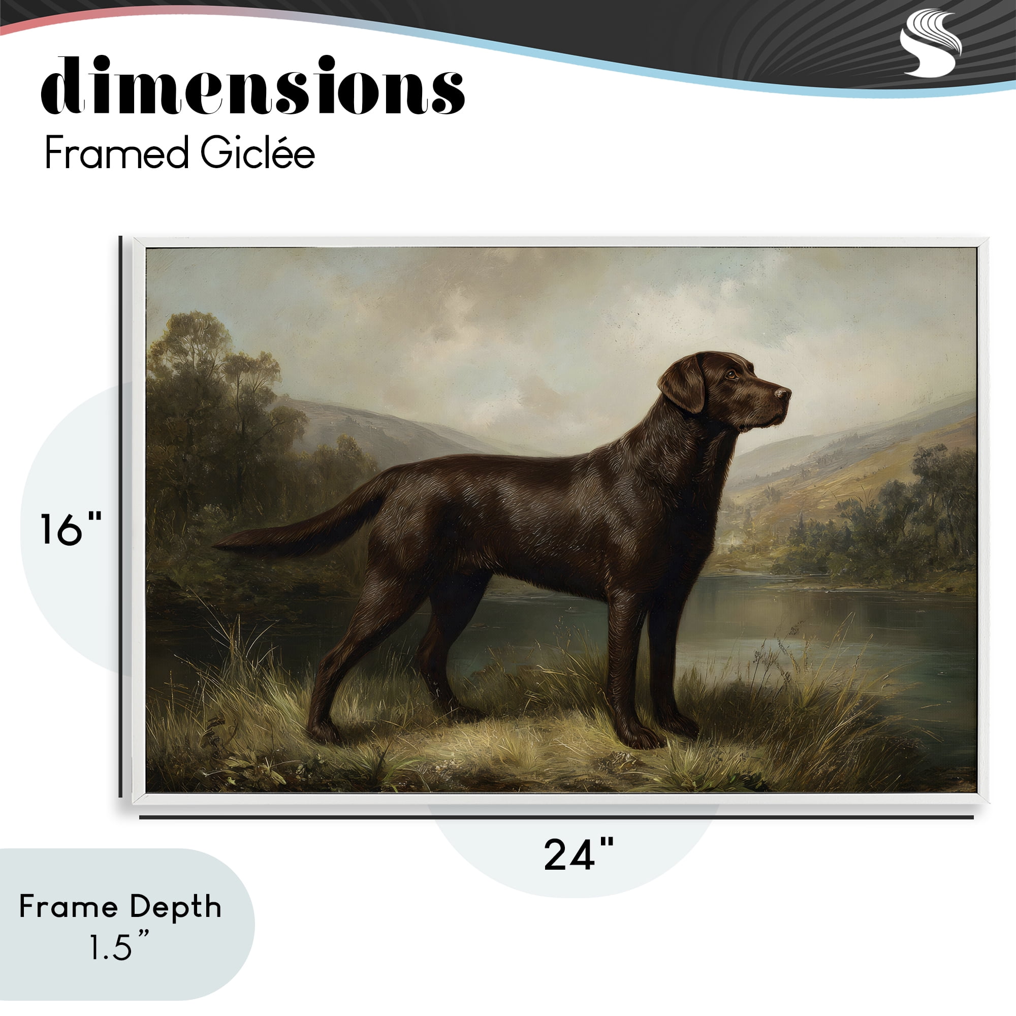 Stupell Industries On Alert Hunting Dog White Framed Giclee Art, design by Petal Prints Design