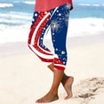 thumbnail image 2 of Cavosen Independence Day Capris for Women Relaxed Plus Size Cropped Legging Slim Pants Red White and Blue Print Lightweight Yoga Vintage Pants, 2 of 5