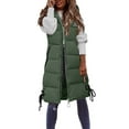 thumbnail image 1 of TOWED22 Manteau Long Sans Manches pour Femmes avec Capuche, Fermeture Éclair Complète, Vestes Épaisses et Chaudes Coupe-Vent (Vert, 4TG), 1 of 4