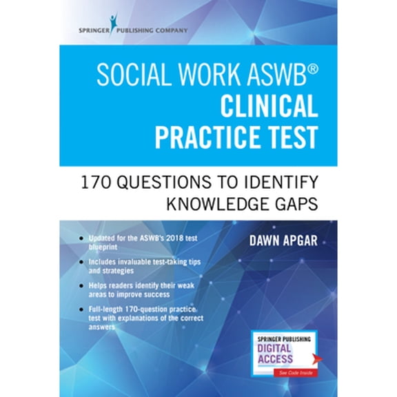 Pre-Owned Social Work Aswb Clinical Practice Test: 170 Questions to Identify Knowledge Gaps (Book + Digital Access) (Paperback) 082613436X 9780826134363