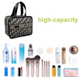 thumbnail image 3 of Bolsa de maquillaje portátil para mujer, bolsa de almacenamiento de cosméticos de gran capacidad con entramado de mil pájaros, 3 of 5