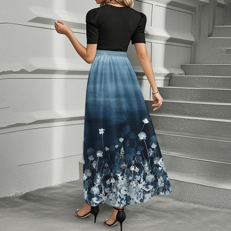 JULMCOMO Women's Casual Dresses Short Sleeve Teacher Dress Boho