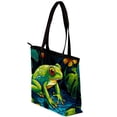 thumbnail image 3 of Frog Canvas Leather Mix Hand Bag Twill Sponge Jeanette 30x10.5x39cm/11.8x4.1x15.4in, 3 of 5