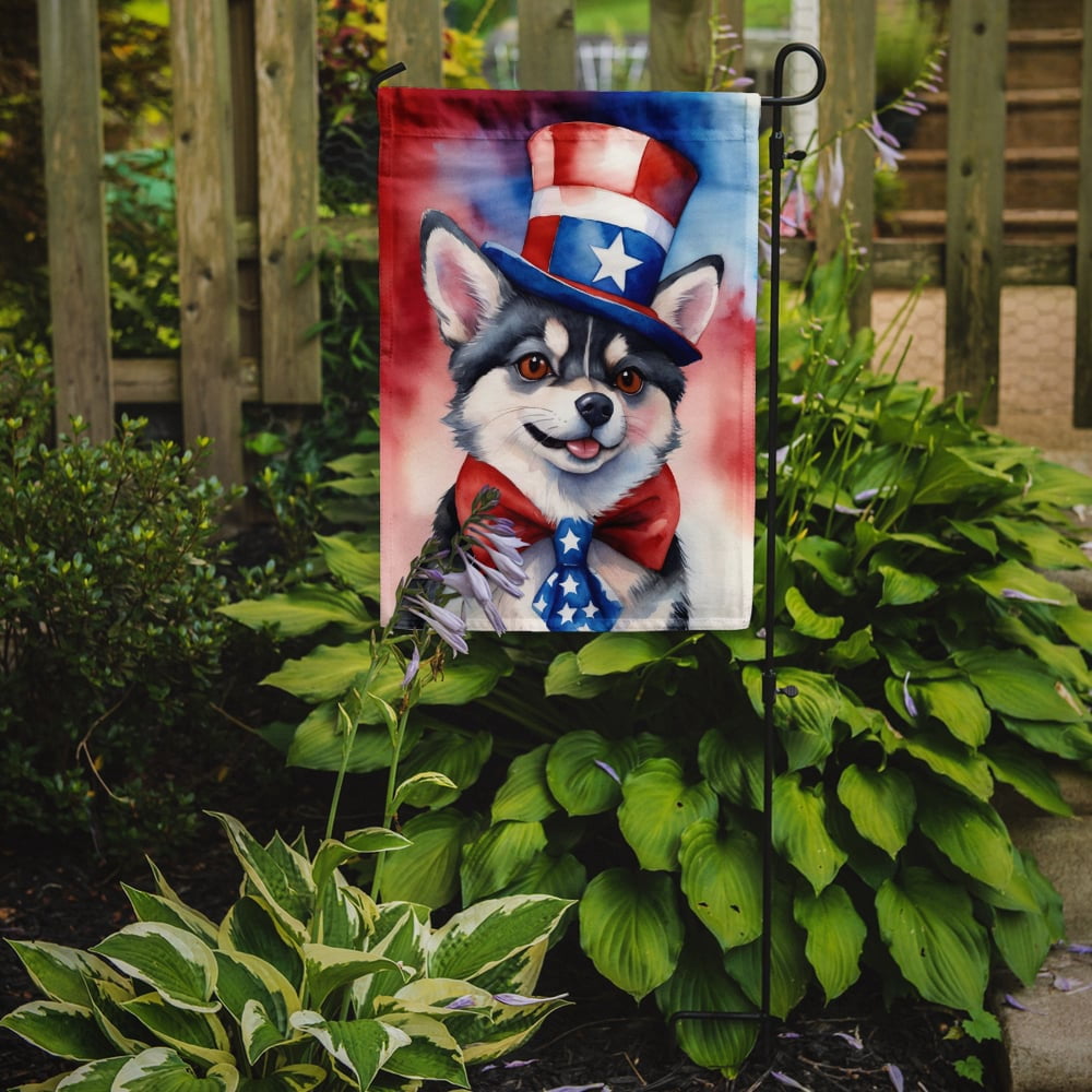 Alaskan Klee Kai Patriotic Garden Flag 11.25 in x 15.5 in