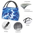 thumbnail image 4 of Blue Camouflage Lunch Tote Bag Trendy Lightweight Reusable Stylish Bento Box For Adult, 4 of 7