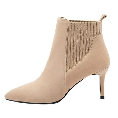 

KBKYBUYZ Women s Mesh Ankle Bare Boots Pointed Stiletto Heel Casual Short Tube Booties