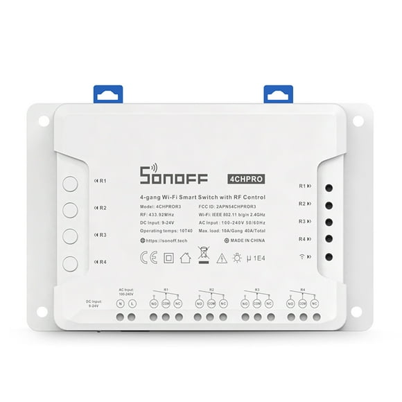 Sonoff 4CH PRO R3 ITEAD 4-Gang Wi-Fi Smart Switch avec Contrôle RF Application Prise en Charge de la Minuterie 3 Modes de Fonctionnement
