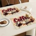 thumbnail image 4 of Coffee Placemats Set of 6 Cafe Table Mats Washable Place Mats for Home Party Indoor Kitchen Dining Table Decoration 12x18 Inch, 4 of 6