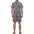 thumbnail image 3 of INSPIRE CHIC Animal Printed Shirts for Men's Summer 2 Pieces Set Hawaiian Shirts and Shorts Sets L Black White, 3 of 5