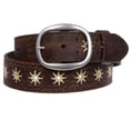 thumbnail image 2 of 1 1/2" (38 mm) Snap on Flower Embossed Vintage Leather Oval Jean Belt, 2 of 4