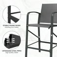 thumbnail image 5 of Outdoor Bar Stools Set of 2 Bar Height Outdoor Chairs with Back and Armrest Metal Frame (Dark Grey), 5 of 8