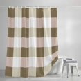 thumbnail image 3 of Brown White Buffalo Check Shower Curtains for Bathroom, Farmhouse Plaid Modern Geometric Waterproof Fabric Shower Curtain, Decorative Bathroom Curtain for Bathtub, 72"x72" , No Hooks Included, 3 of 9