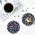 thumbnail image 5 of Bingfone Vintage Cherry Blossoms Leather Drinks Coasters with Set of 6,Suitable for Home Kitchen,Coffee Cup Coasters Home Gift, 5 of 9