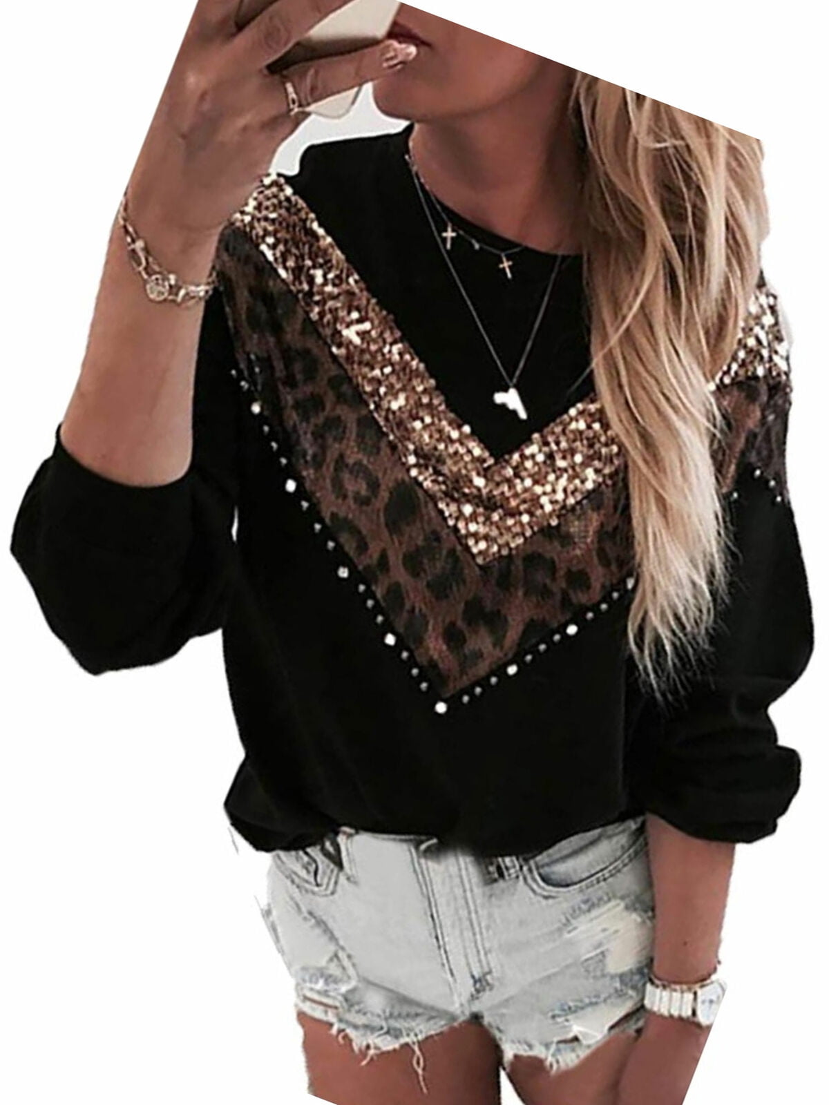 walmart leopard pullover