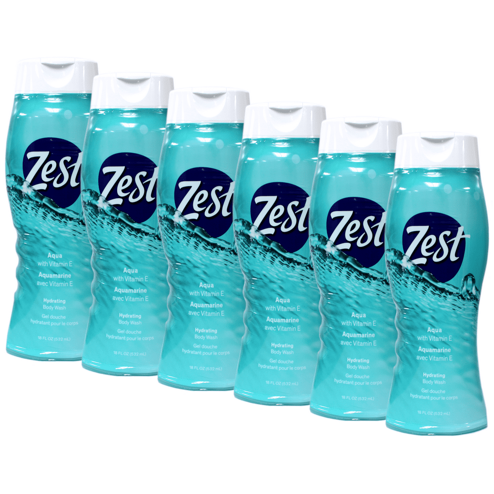 Zest Hydrating Body Wash Shower Gel Aqua Scent with Vitamin E 18 fl oz