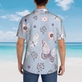 thumbnail image 3 of Lsque Blue Butterfly pattern Hawaiian Shirt for Men, Unisex Summer Beach Casual Short Sleeve Button Down Shirts-Small, 3 of 9