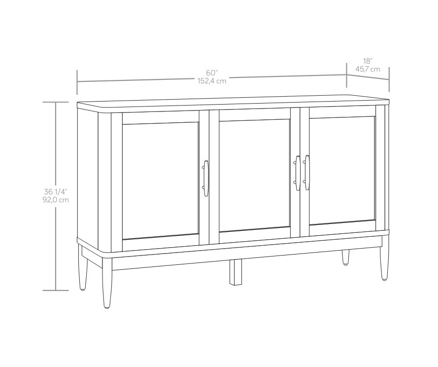 Better Homes & Gardens Springwood Caning Sideboard, Charcoal Finish