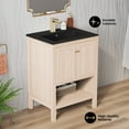 thumbnail image 3 of Château 24" Freestanding Bathroom Vanity in White Oak with Black Sink Top, 3 of 9