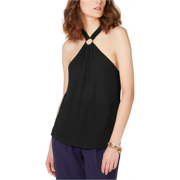 Camiseta con cuello Halter Michael Kors para mujer color negro talla XS