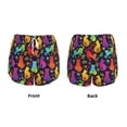 thumbnail image 3 of Fuzoiu Colorful Cats Print Women's Athletic Shorts, Double-Layer Running Shorts with Pocket,Women's Workout Shorts for Yoga, Gym, and Workouts-Small, 3 of 7