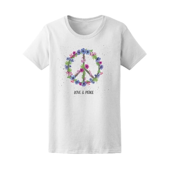 Peace Hippie Symbol With Flower On The White Background Fashion Design For