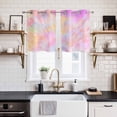 thumbnail image 2 of Rainbow Color Kitchen Curtains Small Short 39 Inch Length, Fantasy Colorful Ombre Swirl Grommet Top Bedroom Living Room Curtains, Light Filtering Cafe Curtain Drapes 2 Panels Set 55''x39'', 2 of 8