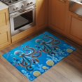 thumbnail image 3 of Summer Coastal Washable Small Entryway Area Rugs 2'x3', Ocean Blue Octopus Jellyfish Nautical Coral Bubble Low Pile Throw Rug Non-Slip Sturdy Edge Binding Carpet for Front Door Floor Room Entry, 3 of 9
