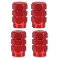 thumbnail image 1 of 4 Pcs Aluminum Alloy Car Tire Stem Caps Round Style Air Covers Tire valve cap (Red), 1 of 2