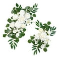 thumbnail image 1 of 2 piezas de arco de flores para boda, arreglo floral con hojas verdes decorativas Blanco, 1 of 9
