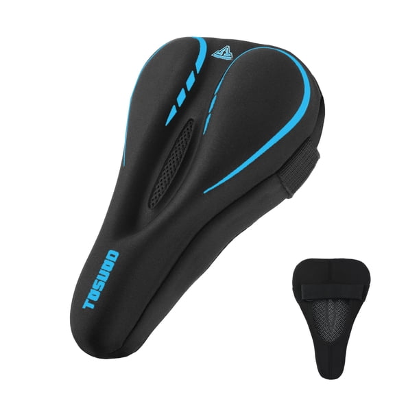 Memory Foam Bike Seat Cover, Gel Padded Cushion for Peloton & Outdoor Cycling, Universal Fit Saddle Protector
