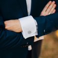 thumbnail image 2 of Jewelry Decoration Snowflake Design Cufflinks for Suit 3Pcs Pair, 2 of 5