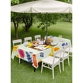 thumbnail image 4 of Outdoor Tablecloth with Umbrella Hole for Patio/Picnic/Party/Camping, Spring Floral Waterproof Table Cloth Rectangle Table Cover Washable, Watercolor Lemons Garden Flowers Rustic Green (60"x 120"), 4 of 8