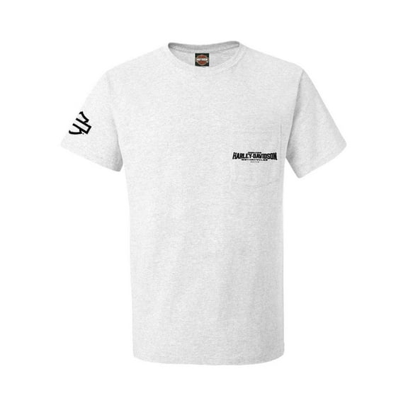 Harley-Davidson Men's Theory H-D Chest Pocket Short Sleeve Tee - Ash Gray (XL), Harley Davidson