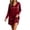 Long Sleeve Dresses Wine, variant on Guieoi Womens Dresses Long Sleeve Solid-Color Satin V-Neck Loungewear Nightgown Long Nightgown Midi Dress White XXL