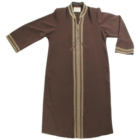 Hijaz Women's Full Body Embroidery and Tassles Brown Abaya