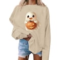 thumbnail image 4 of Titcea Women's Halloween Sweatshirts Cute Ghost Halloween Print Crewneck Pullover Casual Sweater Home Party Loose Comfy Fall Winter Sweatshirts, 4 of 5