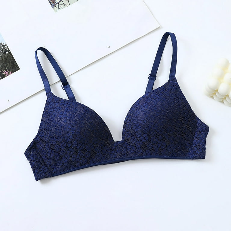 Brglopf Full Figure Minimizer Bra for Women T Shirt Brasieres Underwire  Lightly Lined Plus Size Push Up Padded Smoothing Full Coverage Bra Navy  Blue S 