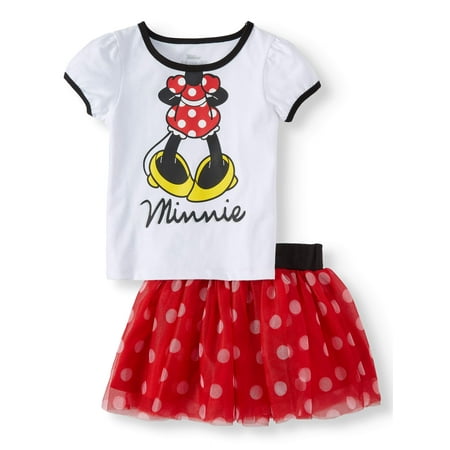 Minnie Mouse T-Shirt, Tutu Skirt, & Headband, 3pc Outfit Set (Toddler Girls)