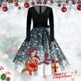 thumbnail image 1 of WILLBEST Asiago Robe pour Femme à Col Rond à Manches Longues Imprimée Vintage Robe S Robe de Bal Robe de Fête Noël, 1 of 3