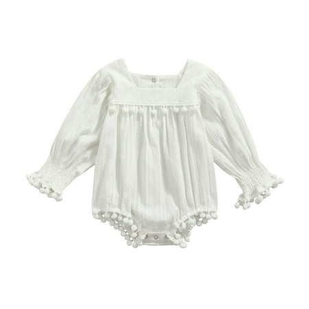 

Baby Girls Boys Solid Autumn Long Sleeve Romper Bodysuit Clothes Cute Outfits For 6-12 Months