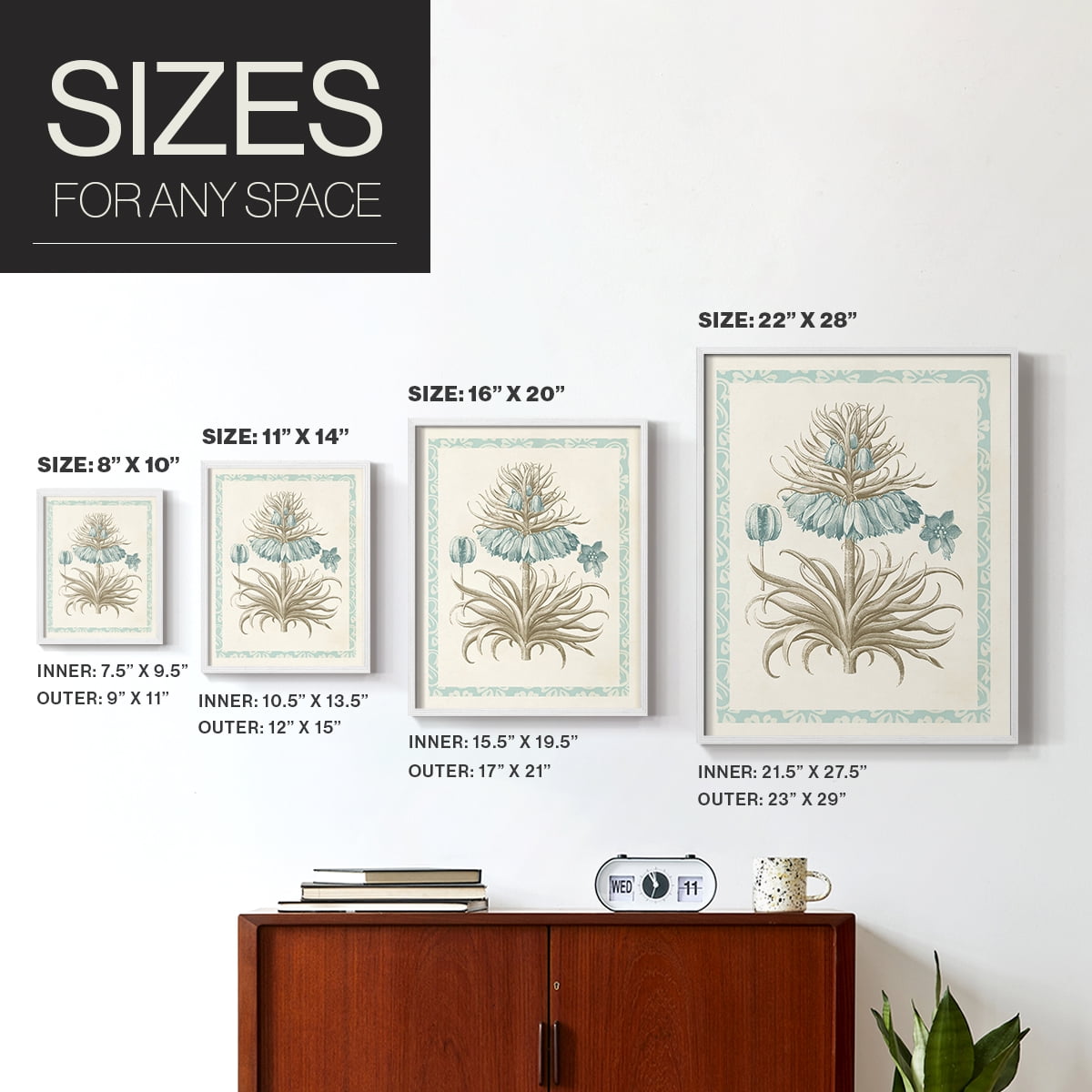 Willow Blue Besler II Framed Print - Solid Wood in Single Picture Frame Solid Wood 2 Framed Print