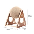 thumbnail image 3 of Juguete rascador para gatos mejorado, bola rascadora de sisal natural para gatos con base de postes para rascar gatos, bola rascadora para gatos y gatitos, juguete rascador de madera maciza para masc, 3 of 5